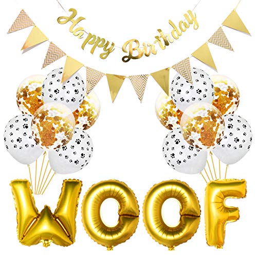 WOOF Luftballons, Partyzubehör, Partyzubehör für Hunde und Welpen von DaMohony