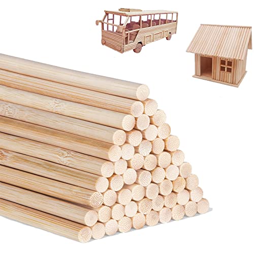DaTpuik 1/4 x 24 Zoll 50 Stück Dübelstangen Holzstäbe Holzdübelstangen unlackierte Bambusstäbe – für Handwerk, Heimdekoration, Modellbau und Heimwerker DaTpuik 1/4 x 24 Zoll 50 Stück Dübelstangen Holzstäbe Holzdübelstangen unlackierte Bambusstäbe – für Handwerk, Heimdekoration, Modellbau und Heimwerker von DaTpuik