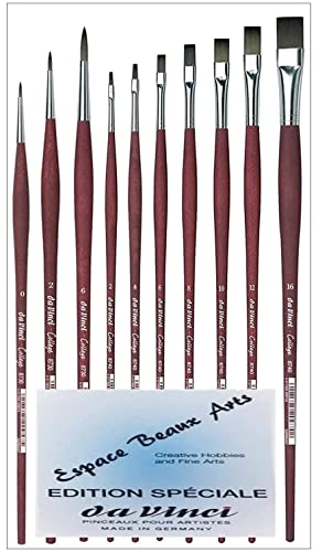 Da Vinci 8740 Serie 2,4,6, 8,10,12,16 .Da Vinci 8730 Serie 0, 2, 6 .College Pinsel-Set, eingezogen, braun/transparent von DaVinci ESPACE BEAUX ARTS