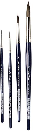 da Vinci CosmoTop Serie 5530 Mix B Pinsel, rund, Synthetik/Naturmix - Pinsel-4er Set, no. 0, 2, 6, 12 Made in Germany von DaVinci ESPACE BEAUX ARTS
