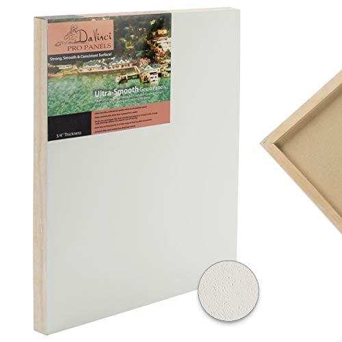 Da Vinci Pro Gesso-Platte aus Holz, sehr glatt, 1,9 cm tief, 25,4 x 25,4 cm, 6 Stück, einzelne weiße Acryl-Polymer-Gesso-Platten zum Malen von feinen Porträts und ultrafeinen Detail-Illustrationen und Da Vinci Pro Gesso-Platte aus Holz, sehr glatt, 1,9 cm tief, 25,4 x 25,4 cm, 6 Stück, einzelne weiße Acryl-Polymer-Gesso-Platten zum Malen von feinen Porträts und ultrafeinen Detail-Illustrationen und von DaVinci Wood Panel