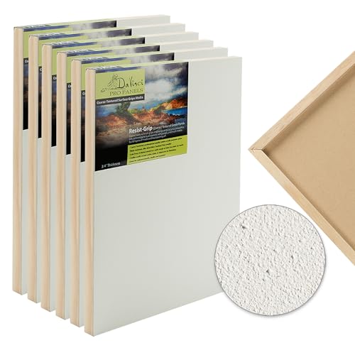 Da Vinci Pro Resist-Grip Gesso-Board, grob strukturiert, 22,9 x 30,5 cm, 1,9 cm tiefe Kunsttafeln zum Malen, weißes Acryl-Polymer mit Quarzsand, verwindungssteife und versiegelte MDF-Platte von DaVinci Wood Panel