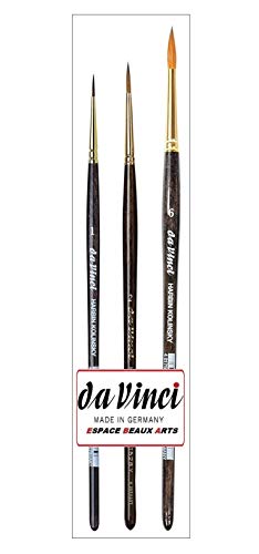 Da Vinci Série 1526Y Harbin-Kolinsky Künstlerpinselset-Pinsel 1,2,6. Made in Germany von DaVinci