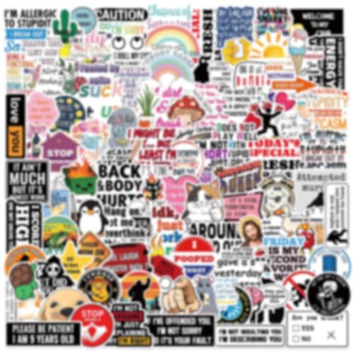 100 Wasserfeste PVC Stickers Graffiti Cartoon Aufkleber Set Skateboard Autoaufkleber Set Coole Sticker für Teenager Aufkleber Handyhülle Geeignet Für Erwachsene Jungen und Mädchen im Teenageralter 100 Wasserfeste PVC Stickers Graffiti Cartoon Aufkleber Set Skateboard Autoaufkleber Set Coole Sticker für Teenager Aufkleber Handyhülle Geeignet Für Erwachsene Jungen und Mädchen im Teenageralter von DabbOo
