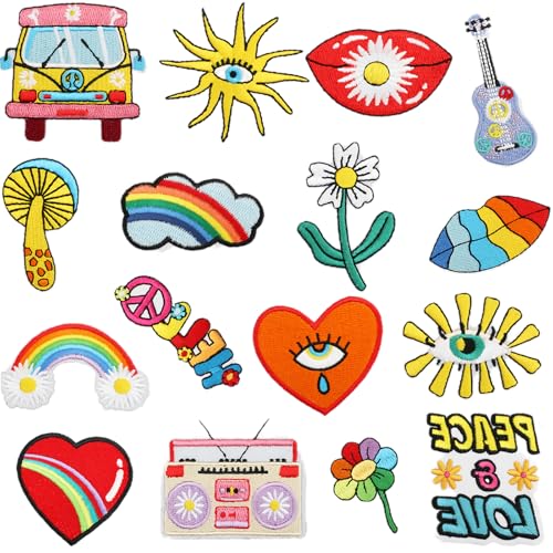 16 Stück Patches Zum Aufbügelnnähen und Gestickte Stoffaufnäher Stickapplikationen DIY Deko Patch Sets für Kleidung Taschen und T Shirts 16 Stück Patches Zum Aufbügelnnähen und Gestickte Stoffaufnäher Stickapplikationen DIY Deko Patch Sets für Kleidung Taschen und T Shirts von DabbOo