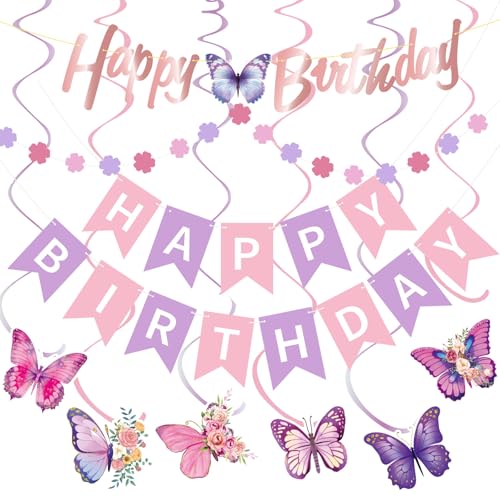 9 Stück Geburtstagsdeko Schmetterling Geburtstag Deko Happy Birthday Banner mit Schmetterlingsspiralen Wiederverwendbare Partydeko Geburtstag Geeignet für Dekoration von Geburtstagen,Mottopartys 9 Stück Geburtstagsdeko Schmetterling Geburtstag Deko Happy Birthday Banner mit Schmetterlingsspiralen Wiederverwendbare Partydeko Geburtstag Geeignet für Dekoration von Geburtstagen,Mottopartys von DabbOo