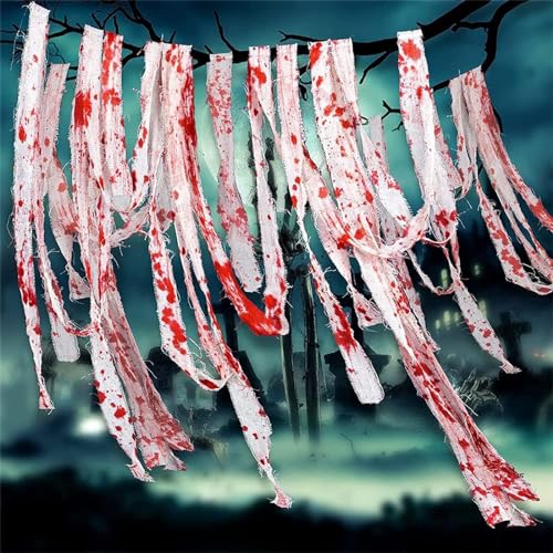 Halloween Blut Befleckte Gaze Handgewebter Gaze für Spukhaus Blutige Gaze Make up Zubehör Halloween Dekorationen Halloween-Ornamente Cosplay Zubehör Blutigen Drucken Gruseliges Netztuch Halloween Blut Befleckte Gaze Handgewebter Gaze für Spukhaus Blutige Gaze Make up Zubehör Halloween Dekorationen Halloween-Ornamente Cosplay Zubehör Blutigen Drucken Gruseliges Netztuch von DabbOo