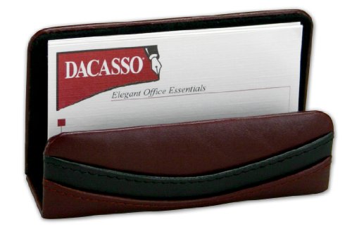 Dacasso Burgundy Leather Business Card Holder Visitenkartenhalter, Leder, burgunderfarben, 4 x 1.25 x 2.25 von Dacasso