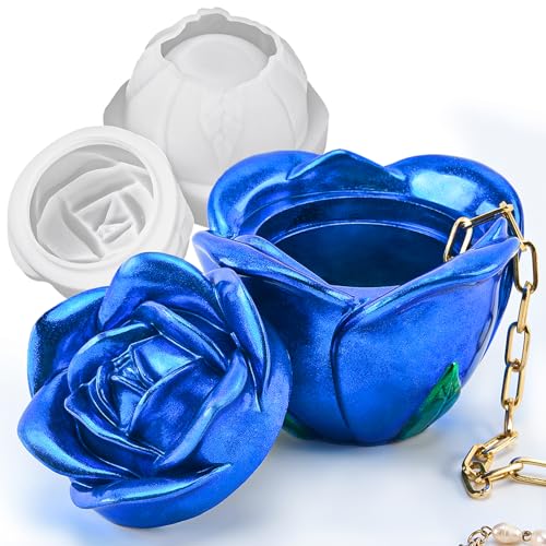 Dacies Kristall-Epoxidharz-Rosenform, Aufbewahrungsbox, Silikonform mit Deckel, handgefertigt, Kerzenglas, Betonformen, Zement, Pflanzgefäße, Kerzengefäße, Topf, Blumentopf, Gips, Jesmonit, Dacies Kristall-Epoxidharz-Rosenform, Aufbewahrungsbox, Silikonform mit Deckel, handgefertigt, Kerzenglas, Betonformen, Zement, Pflanzgefäße, Kerzengefäße, Topf, Blumentopf, Gips, Jesmonit, von Dacies