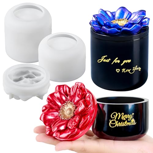 Glasharz-Formen für Glasbehälter, Silikonformen mit Mohnblumen-Deckel für Epoxidharz-Gussform, DIY-Schmuck, Aufbewahrungsbox, Blumentopf, Kerzen, Tasse, Beton, Kunst, Handwerk, Heimdekoration Glasharz-Formen für Glasbehälter, Silikonformen mit Mohnblumen-Deckel für Epoxidharz-Gussform, DIY-Schmuck, Aufbewahrungsbox, Blumentopf, Kerzen, Tasse, Beton, Kunst, Handwerk, Heimdekoration von Dacies