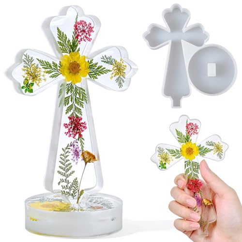 Kreuz-Harzformen aus Silikon mit Sockel, 17,8 cm, religiöses stehendes Kreuz, Silikonform für Epoxidharz, Gießen, ausgefallene Kruzifix, Taufe, Kerzen, Bastelformen, Gips, Süßigkeitenform Kreuz-Harzformen aus Silikon mit Sockel, 17,8 cm, religiöses stehendes Kreuz, Silikonform für Epoxidharz, Gießen, ausgefallene Kruzifix, Taufe, Kerzen, Bastelformen, Gips, Süßigkeitenform von Dacies