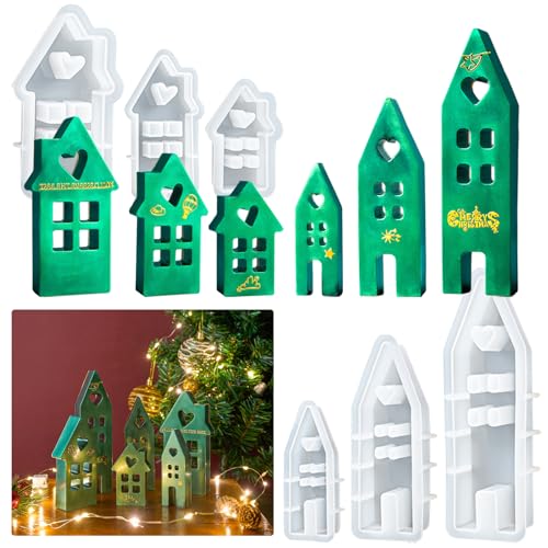Kunsthaus Silikonform 6er Pack Harzformen DIY Kerze Handwerk Epoxidharz Gießform Beton Zement Ornamente Seifenherstellung Wachsform für Handwerker Heimtextilien Geschenke von Dacies