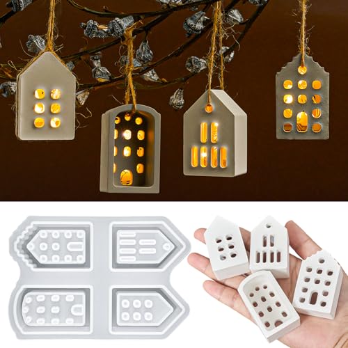 Silikonform Mini Häuser Giessformen Silikon 4 Hohlräume 3D Kleine Haus Kerzenhalter Gips GießForm Epoxidharz Gießen Formen Dekorative Bastelarbeiten Betonzementformen Weihnachtsgeschenke Silikonformen Silikonform Mini Häuser Giessformen Silikon 4 Hohlräume 3D Kleine Haus Kerzenhalter Gips GießForm Epoxidharz Gießen Formen Dekorative Bastelarbeiten Betonzementformen Weihnachtsgeschenke Silikonformen von Dacies