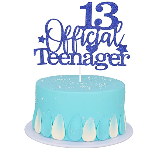 Dacitiery 13 Ofiicial Teenager Cake Topper Blue Giltter Official Teenager 13 Cake Topper for Teens 13th Birthday Party Supplies Birthday Cake Decorations Dacitiery 13 Ofiicial Teenager Cake Topper Blue Giltter Official Teenager 13 Cake Topper for Teens 13th Birthday Party Supplies Birthday Cake Decorations von Dacitiery