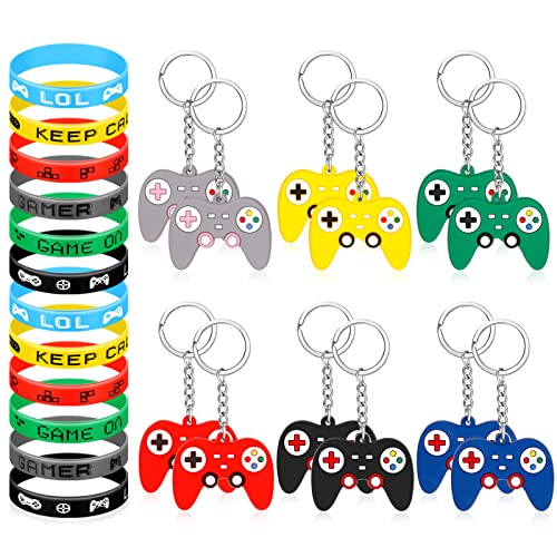 Dacitiery 24 Stück Spiel Spielarmbänder Kinder und Silikon Controller Schlüsselanhänger Kinder Set,Videospiel Controller Schlüsselbund Schlüsselringe für Videospiel-Themen Partyzubehör Dacitiery 24 Stück Spiel Spielarmbänder Kinder und Silikon Controller Schlüsselanhänger Kinder Set,Videospiel Controller Schlüsselbund Schlüsselringe für Videospiel-Themen Partyzubehör von Dacitiery