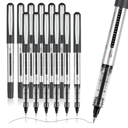Dacono 12 Kugelschreiber - Gel Tintenstifte, Schwarze Tinte, 0,5 mm Punkt, Schnelltrocknen und Perfekt für das Tagebuch und Alle Schreibbedürfnisse. Ideal für Schule und Büro Dacono 12 Kugelschreiber - Gel Tintenstifte, Schwarze Tinte, 0,5 mm Punkt, Schnelltrocknen und Perfekt für das Tagebuch und Alle Schreibbedürfnisse. Ideal für Schule und Büro von Dacono