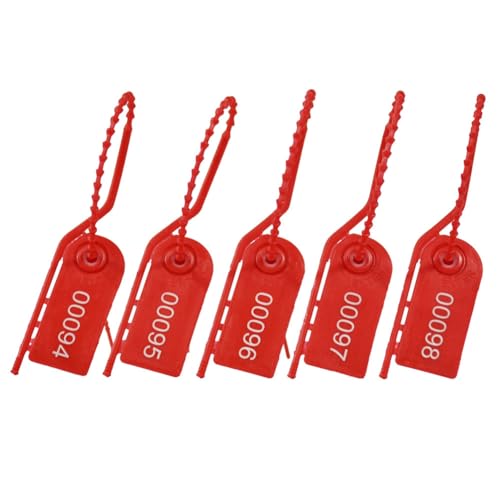 Daconovo 100 Nummerierte Kunststoff-Sicherheitssiegel, Manipulationssichere Etiketten, Zugbänder, Sichere, Manipulationssichere Siegel, Selbstsichernd, Rot Daconovo 100 Nummerierte Kunststoff-Sicherheitssiegel, Manipulationssichere Etiketten, Zugbänder, Sichere, Manipulationssichere Siegel, Selbstsichernd, Rot von Daconovo