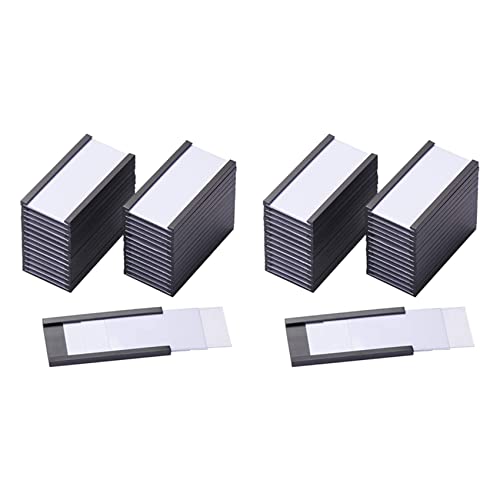 Daconovo 100 Stück Serien Magnetische Tikettehalter mit magnetischen Datenkartenhalter mit transparenten Kunststoffschutzfolien für Metalletiketten (1 x 2 Zoll) von Daconovo