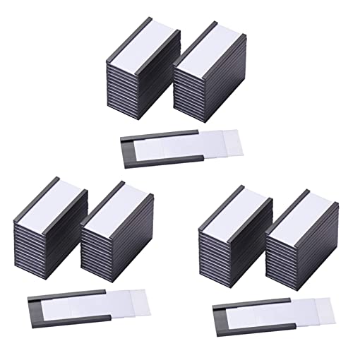 Daconovo 150 Stück Serien Magnetische Etikettenhalter mit magnetischen Datenkartenhalter mit Schutzkappen aus transparentem Kunststoff für Regal aus Metall (1 x 2 Zoll) von Daconovo