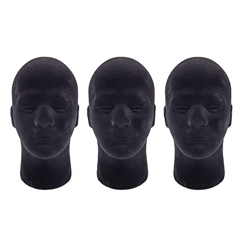 Daconovo 3X Maennliche Schaum Mannequin Gliederpuppe Kopf Modell Peruecken Display Staender Schwarz Daconovo 3X Maennliche Schaum Mannequin Gliederpuppe Kopf Modell Peruecken Display Staender Schwarz von Daconovo