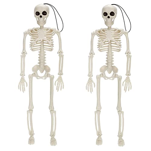 Daconovo 40 cm Bewegliche Voll Menschliches Skelett Prop Halloween Party Dekoration Haunted House Requisiten Friedhof Dekor 2 STÜCKE A von Daconovo