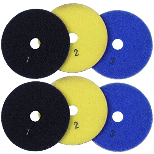 Daconovo 6 Stück 100 mm Diamant-Polierpads, flexibel, trocken und feucht, Polierstufen, für Marmorfliesen aus Stein Daconovo 6 Stück 100 mm Diamant-Polierpads, flexibel, trocken und feucht, Polierstufen, für Marmorfliesen aus Stein von Daconovo