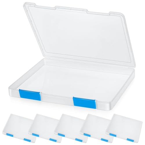 Daconovo 6 Stück Durchsichtige A4-Aktenbox für Dokumente, Kunststoff, Aufbewahrungsbox, Kartonbehälter, Zeitschriftenschutz, Aktenhalter mit Langlebiger Schnalle von Daconovo