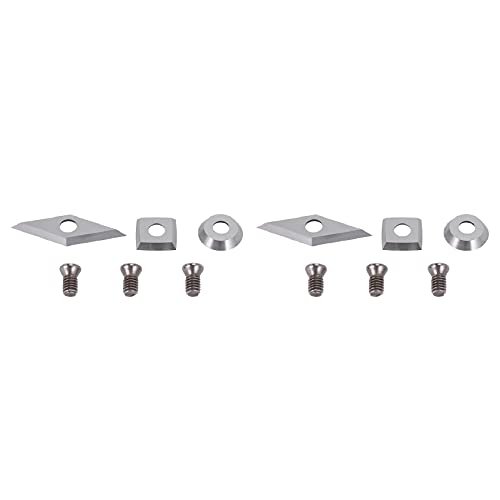 Daconovo 6 Stück Hartmetall-Schneidplatten für Drehmaschinen mit Holzdrehmaschinen (inkl. 11 mm Quadrat mit Radius, 12 mm Drehung, Diamant 28 x 10 mm mit Spitze) von Daconovo