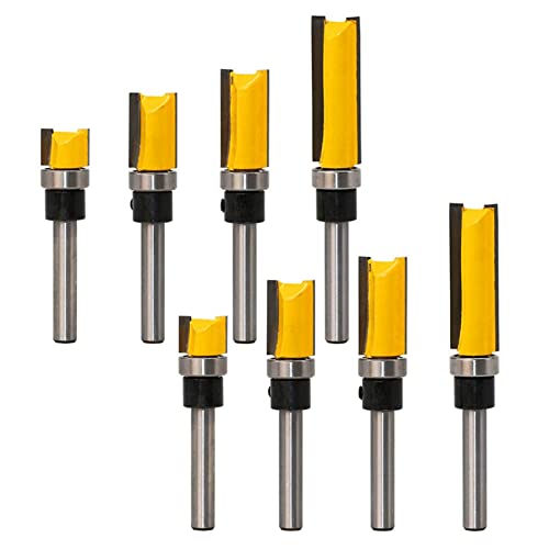 Daconovo 8-teiliges Set mit Fräser-Bits für Fräsen, oberes Lager, 1/4 Zoll, gerader Schaft, Bit Daconovo 8-teiliges Set mit Fräser-Bits für Fräsen, oberes Lager, 1/4 Zoll, gerader Schaft, Bit von Daconovo