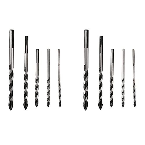 Daconovo Bohrer aus Hartmetall für verschiedene Materialien, 10-teilig, für Keramikfliesen, Beton, Ziegel (3 mm, 4 mm, 5 mm, 6 mm, 8 mm) von Daconovo