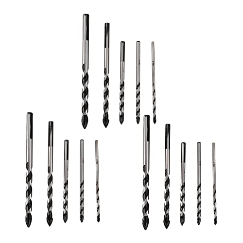 Daconovo Bohrer aus Hartmetall für verschiedene Materialien, 15-teilig, für Keramikfliesen, Beton, Ziegel, Glas, Maurerei aus Kunststoff und Holz (3 mm, 4 mm, 5 mm, 6 mm, 8 mm) von Daconovo
