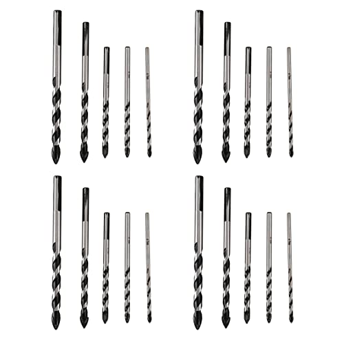 Daconovo Bohrer aus Hartmetall für verschiedene Materialien, 20-teilig, für Keramikfliesen, Beton, Ziegel, Glas, Mauerwerk aus Kunststoff und Holz (3 mm, 4 mm, 5 mm, 6 mm, 8 mm) von Daconovo
