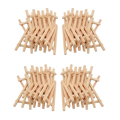 Daconovo Packung mit 48 Mini-Vorlagen aus Holz, Staffelei, Set für das Basteln von kleinen Acrylfarben von Daconovo