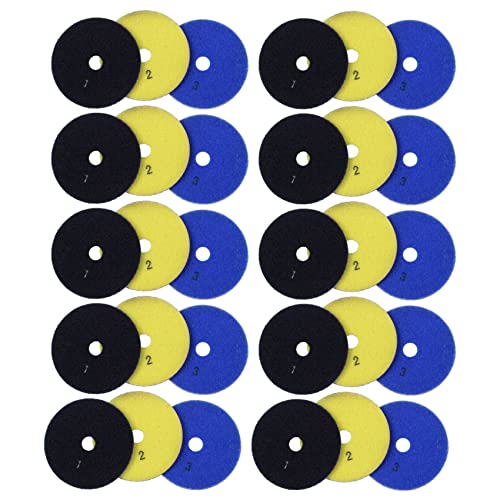 Daconovo Polierpads, 100 mm, Diamant, flexibel, trocken und feucht, Polieren, für Marmorziegel, Stein, 30 Stück Daconovo Polierpads, 100 mm, Diamant, flexibel, trocken und feucht, Polieren, für Marmorziegel, Stein, 30 Stück von Daconovo