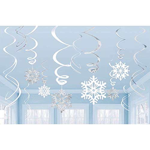 Schneeflocken-Dekoration für die Decke, hängend, Weihnachtsdekoration, Party-Dekoration, 12 Stück von DadaAA
