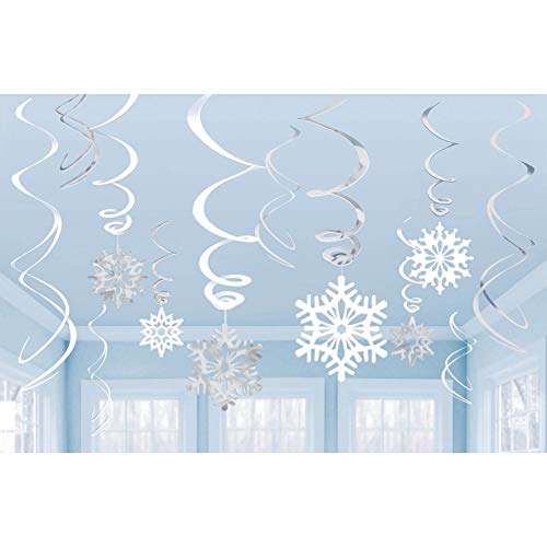 Schneeflocken-Dekoration für die Decke, hängend, Weihnachtsdekoration, Party-Dekoration, 12 Stück von Homry