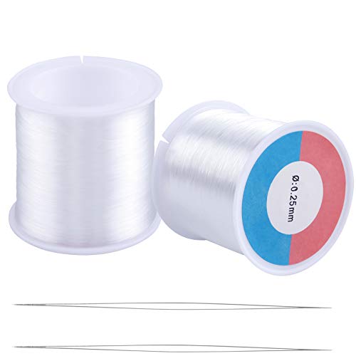 Dadabig 2 Rollen klarer unsichtbarer Nylonfaden, 0,25mm Nylondraht Polyamid Nähfaden Nylonschnur Perlenschnur Schmuckfaden für Armband DIY Handwerk Schmuck Basteln mit Perlennadel 2*500m Transparent Dadabig 2 Rollen klarer unsichtbarer Nylonfaden, 0,25mm Nylondraht Polyamid Nähfaden Nylonschnur Perlenschnur Schmuckfaden für Armband DIY Handwerk Schmuck Basteln mit Perlennadel 2*500m Transparent von Dadabig