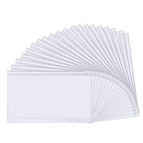 Dadabig 25 Stück Loose Leaf Taschen mit 6 Löcher A6 Größe Binder Taschen Kunststoff Binder Reißverschluss Ordner Wasserdicht Sammel-Hüllen Lose Blätter für Dokumente Notizbücher Karten Dadabig 25 Stück Loose Leaf Taschen mit 6 Löcher A6 Größe Binder Taschen Kunststoff Binder Reißverschluss Ordner Wasserdicht Sammel-Hüllen Lose Blätter für Dokumente Notizbücher Karten von Dadabig