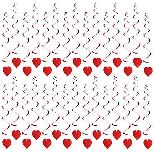 Dadabig 30 PCS Deckenhänger mit Herzen, Spiral Girlanden mit Herzen, Rote Herz Dekoration zum Aufhängen Herz Spirale Girlande Banner für Hochzeit Geburtstag Party Valentinstag und Weihnachten Deko Dadabig 30 PCS Deckenhänger mit Herzen, Spiral Girlanden mit Herzen, Rote Herz Dekoration zum Aufhängen Herz Spirale Girlande Banner für Hochzeit Geburtstag Party Valentinstag und Weihnachten Deko von Dadabig