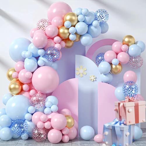 Rosa blaue Ballongirlande, Gender Reveal Party Dekoration, Konfettiballon, Geburtstag Ballon Girlande für Babyparty Junge oder Mädchen von Dadasiki