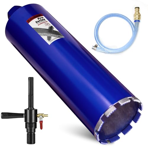 DaduoRi 11,4 cm Pro Kernbohrer mit SDS Max Wassereinspritzadapter (3,8 cm - 7 UNC), 35,6 cm tiefe, aufgerüstete geschweißte Nasskern-Bits für Beton mit Bewehrung, Ziegel, Mauerwerk, Stuck, Mörtel von DaduoRi