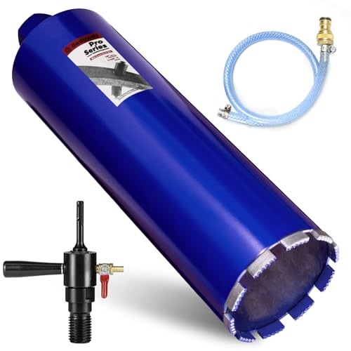 DaduoRi 11,4 cm Pro Kernbohrer mit SDS Plus Wassereinspritzadapter (3,8 cm - 7 UNC), 35,6 cm tiefe, verbesserte geschweißte Nassbohrkronen für Beton mit Bewehrungsstab, Ziegel, Mauerwerk, Mörtel (inkl von DaduoRi