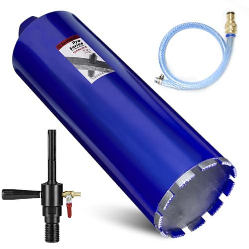 DaduoRi 12,7 cm Pro Core Bohrer mit SDS Max Wassereinspritzadapter (3,8 cm - 7 UNC), 35,6 cm tiefe, verbesserte geschweißte Nassbohrkronen für Beton mit Bewehrungsstab, Ziegel, Mauerwerk, Stuck von DaduoRi
