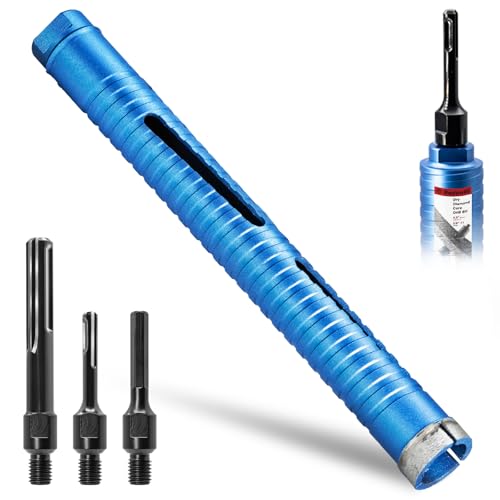 DaduoRi 3,8 cm Kernbohrer mit 3 Adaptern enthalten: SDS Plus, SDS Max und 1/2 Zoll Sechskant-Abor, 5/8-Zoll-11-Gewinde, 24,1 cm Bohrtiefe Kernbohrer für Beton, Ziegelblock, Motar, Mauerwerk von DaduoRi
