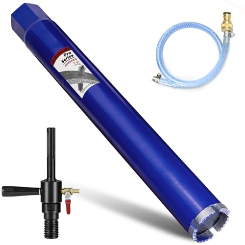 DaduoRi 5,1 cm Pro Kernbohrer mit SDS Max Wassereinspritzadapter (3,8 cm - 7 UNC), 35,6 cm tiefe, verbesserte geschweißte Nasskern-Bits für Beton mit Bewehrungsstab, Ziegel, Mauerwerk, Stuck, Mörtel von DaduoRi