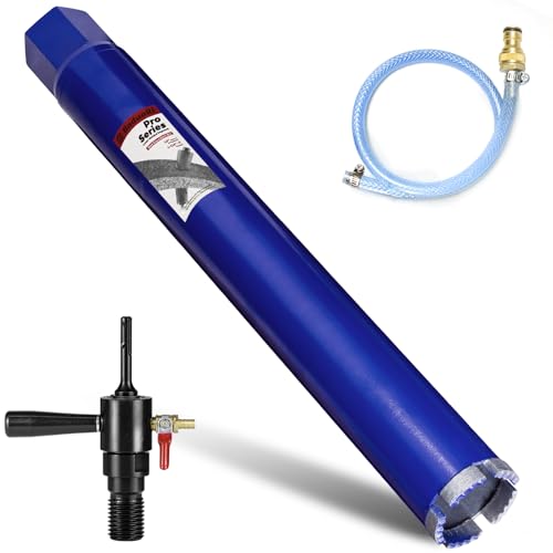 DaduoRi 5,1 cm Pro Kernbohrer mit SDS Plus Wassereinspritzadapter (3,8 cm - 7 UNC), 35,6 cm Tiefe und verbesserte geschweißte Nassbohrkronen für Beton mit Bewehrungsstab, Ziegel, Mauerwerk, Mörtel von DaduoRi