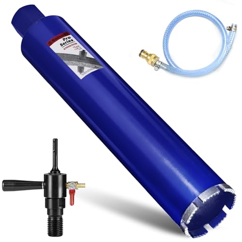 DaduoRi 7,6 cm Kernbohrer mit SDS-Plus-Wassereinspritzadapter (3,8 cm - 7 UNC), 35,6 cm Tiefe, inklusive Wasserschlauch-Set, Pro Wet Core Bits für Stahlbeton, Ziegel, Mauerwerk, Stuck, Mörtel von DaduoRi