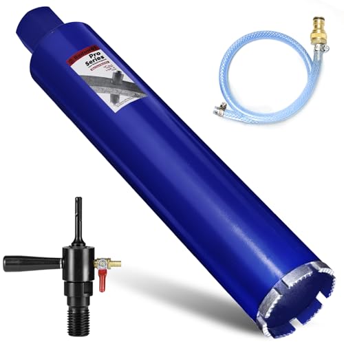 DaduoRi 7,6 cm Kernbohrer mit SDS-Plus-Wassereinspritzadapter (3,8 cm - 7 UNC), 35,6 cm tiefe, verbesserte geschweißte Nasskern-Bits für Beton mit Bewehrungsstab, Ziegel, Mauerwerk, Stuck, Mörtel von DaduoRi