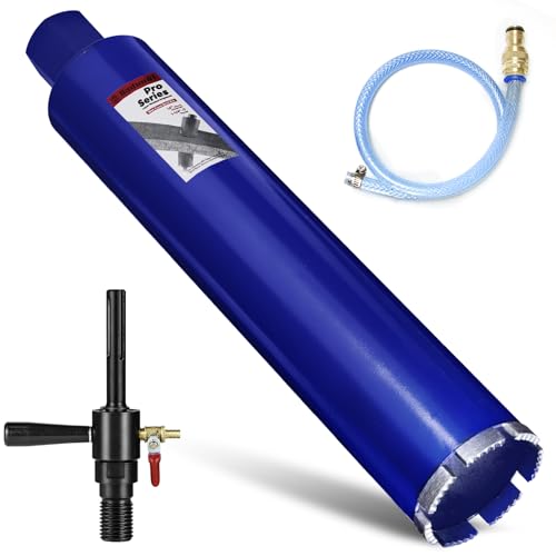 DaduoRi 7,6 cm Pro Kernbohrer mit SDS Max Wassereinspritzadapter (3,8 cm - 7 UNC), 35,6 cm tiefe, verbesserte geschweißte Nasskern-Bits für Beton mit Bewehrungsstab, Ziegel, Mauerwerk, Stuck, Mörtel von DaduoRi