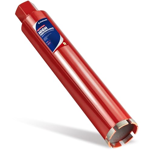 DaduoRi Premium 7,6 cm Nasskernbohrer für harten Beton mit hochdichtem Diamant, präzisionsgeschweißte Segmente, 3,8 cm (1 1/4 Zoll) 7 UNC x 35,6 cm Tiefe, Industriequalität für Betonbewehrung, Ziegel von DaduoRi